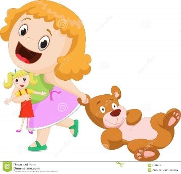 「clip art ; little girl with stuffed animals」の画像検索結果