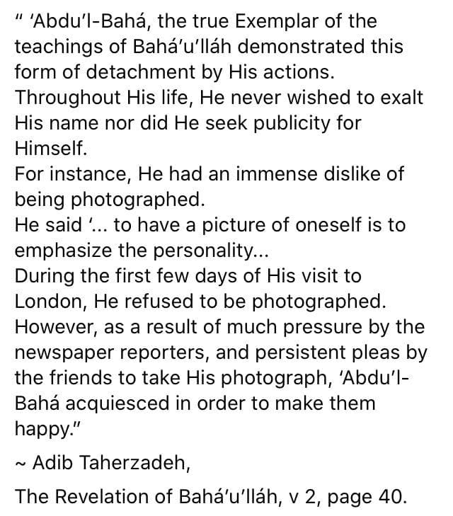 Do you think Abdu'l-Baha would dislike us having pictures of him up in our homes? : bahai